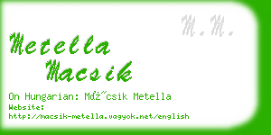 metella macsik business card